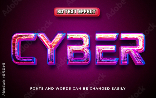 Cyber tech 3d editable text effect style