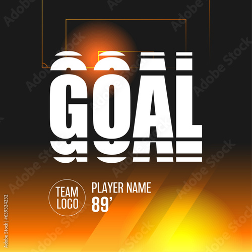 Football match sport graphics black and orange template for online broadcast and social media