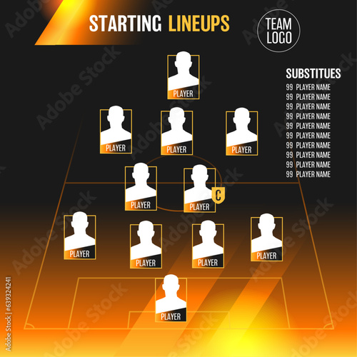 Football match sport graphics black and orange template for online broadcast and social media