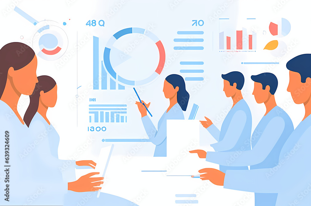 Presentation in the office, vector illustration Presentation in the office, vector illustration