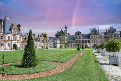 The castle of Fontainebleau, beautiful french monument 