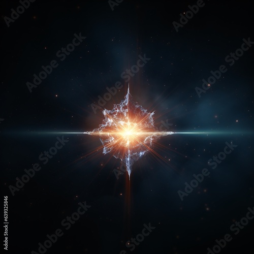 Fototapeta Brilliant star shining with unmatched luminosity in the heart of the cosmos, symbolizing celestial wonder and the mysteries of the vast, infinite universe