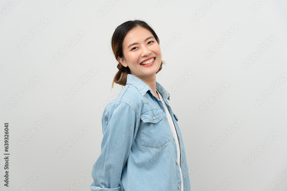 ortrait asian beautiful girl shy smile blank space isolated background. Happy woman on vacation. young female smiling success, billboard, introduction, advertisement, attractive, expression, positive ortrait asian beautiful girl shy smile blank space isolated background. Happy woman on vacation. young female smiling success, billboard, introduction, advertisement, attractive, expression, positive