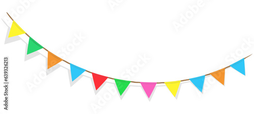 multi-colored triangular flags for the holiday