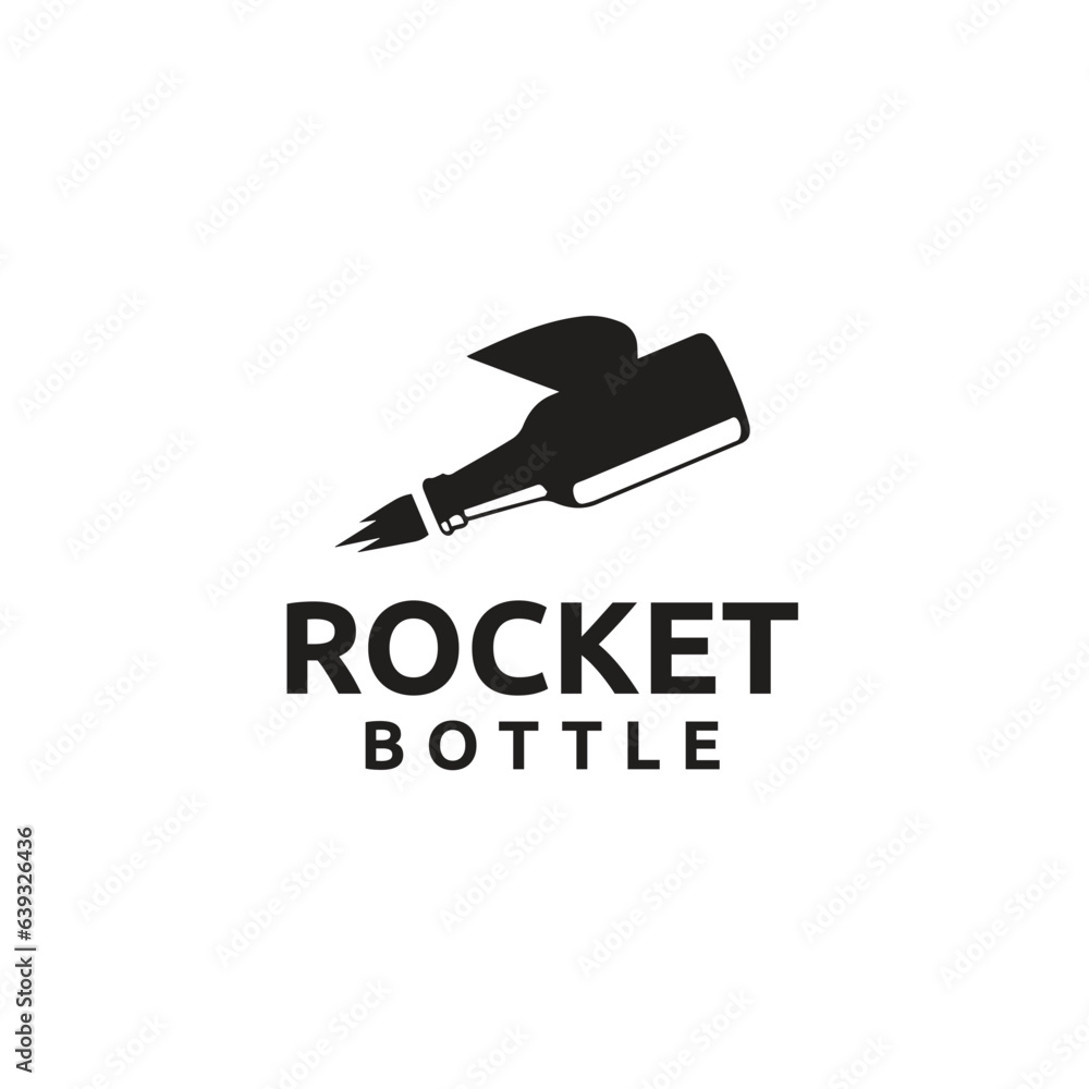 Rocket bottle logo vector Rocket bottle logo vector