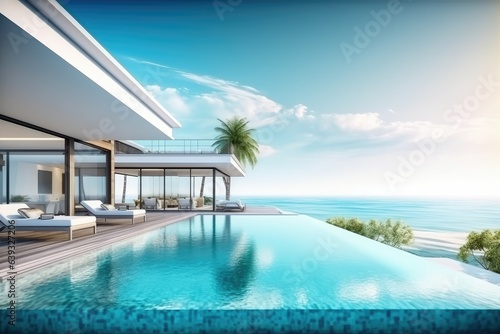 Luxury beach house with sea view swimming pool © GalleryGlider
