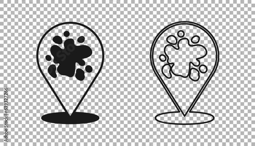 Black Paint spray icon isolated on transparent background. Vector