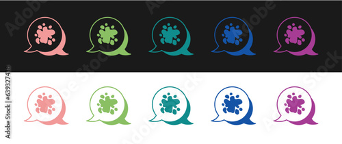 Set Paint spray icon isolated on black and white background. Vector