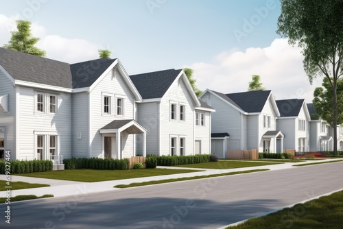 House and town homes. Real estate concept property for sale