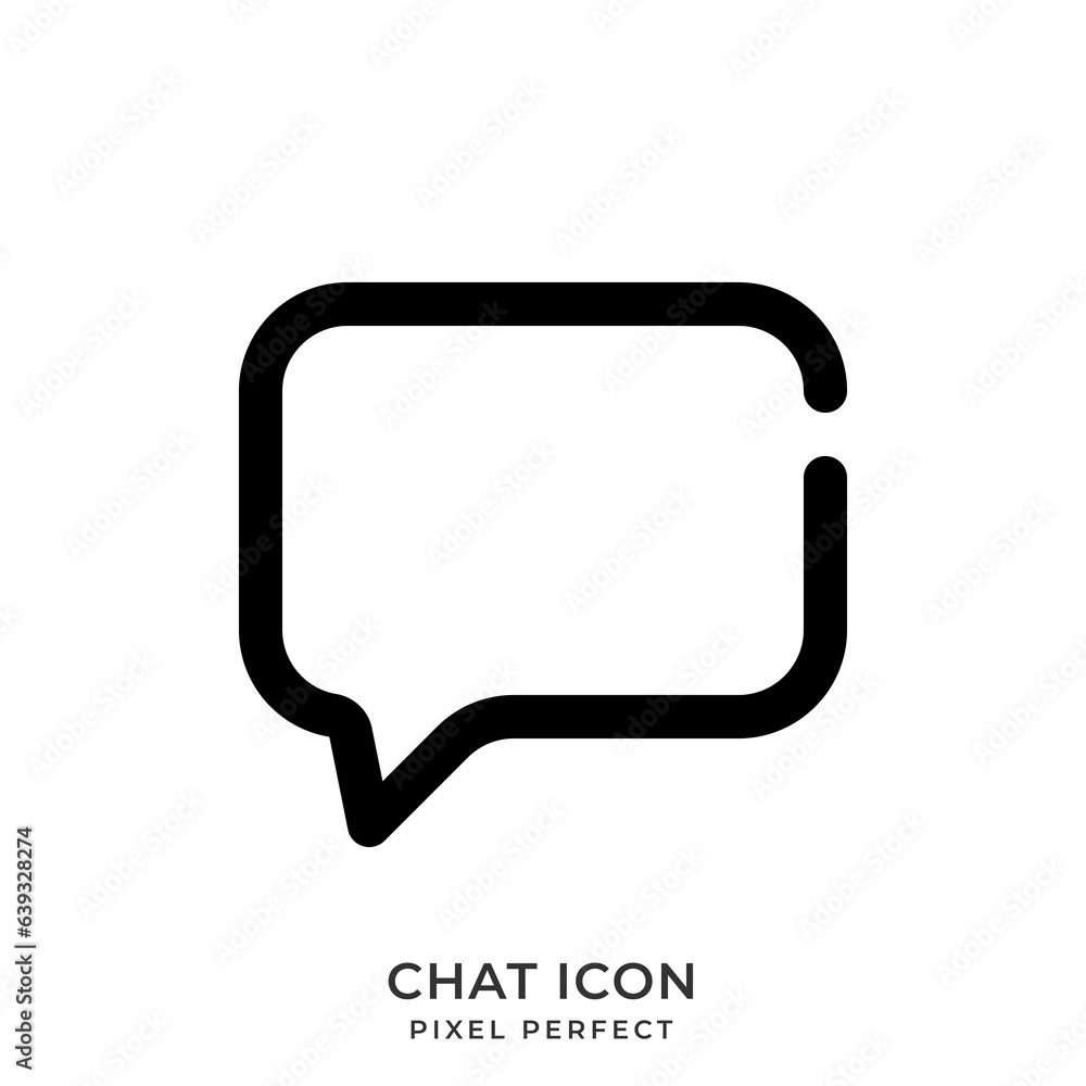 Chat icon with style line. User Interface icon. Pixel Perfect. Vector Illustration Chat icon with style line. User Interface icon. Pixel Perfect. Vector Illustration