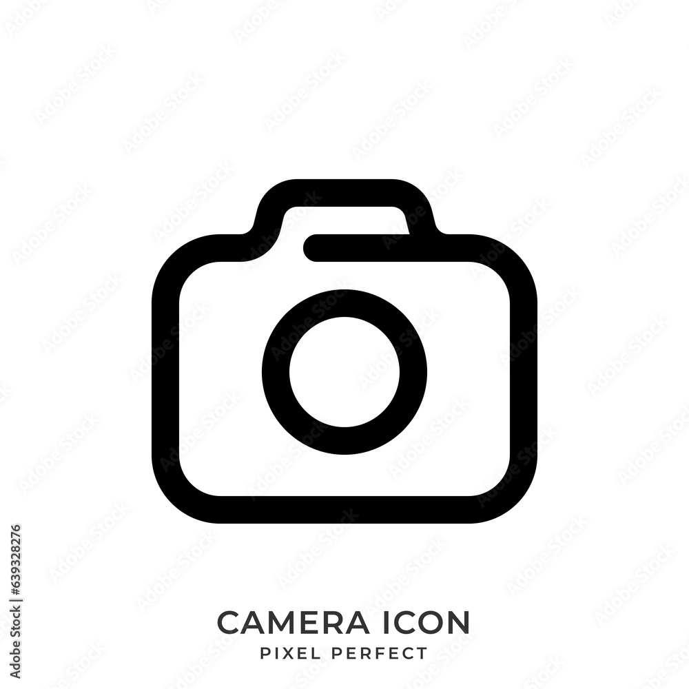 Camera icon with style line. User Interface icon. Pixel Perfect. Vector Illustration