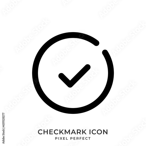 Checkmark icon with style line. User Interface icon. Pixel Perfect. Vector Illustration