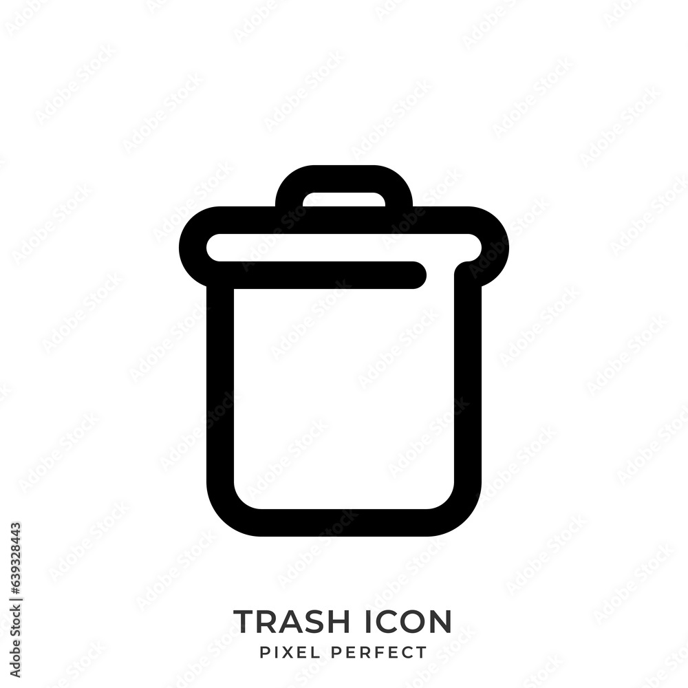 Trash icon with style line. User interface. Vector Illustration. Trash icon with style line. User interface. Vector Illustration.