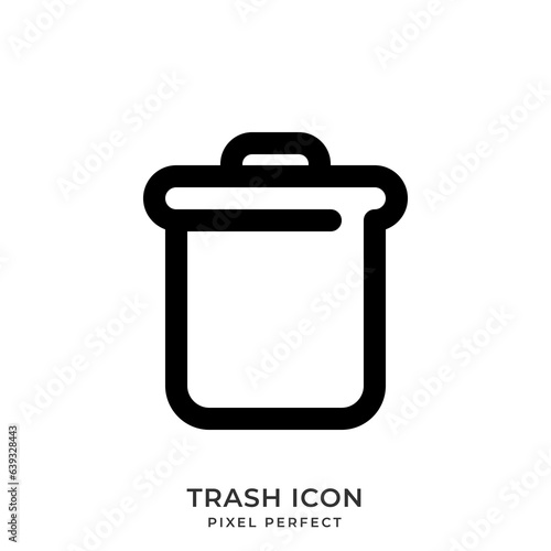 Trash icon with style line. User interface. Vector Illustration.