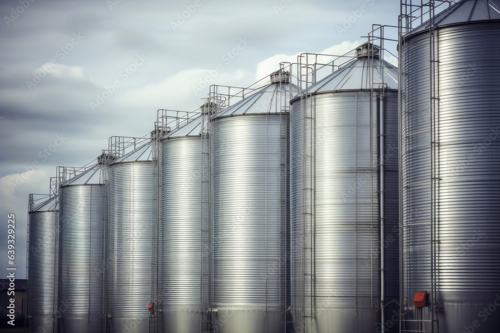 Gleaming Agricultural Silos