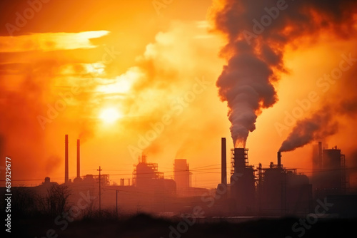 Sunset Industry: A Play of Light on Factory Emissions