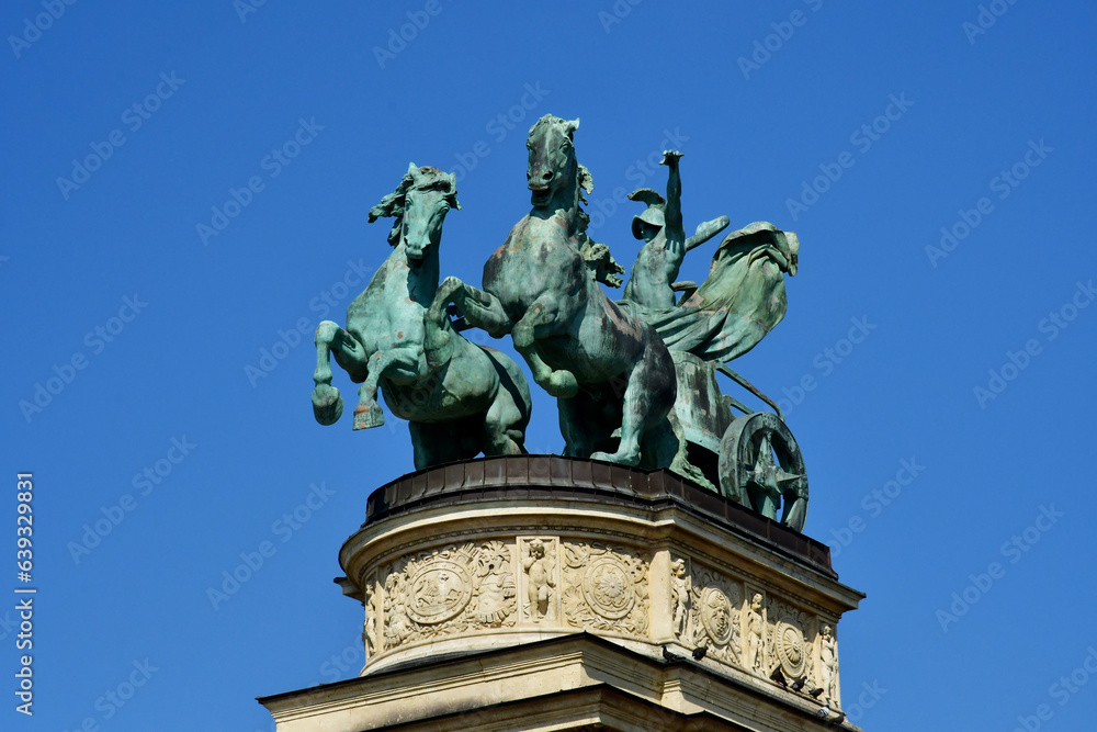 Budapest, Hungary - june 26 2023 : Heroes square
