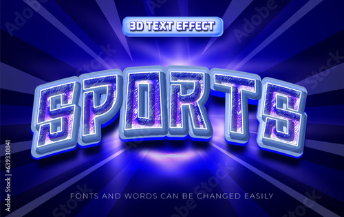 Sports 3d editable text effect style
