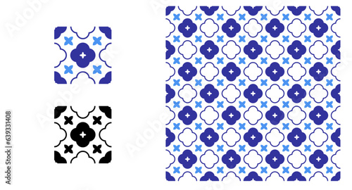 Geometric flower pattern, seamless background.