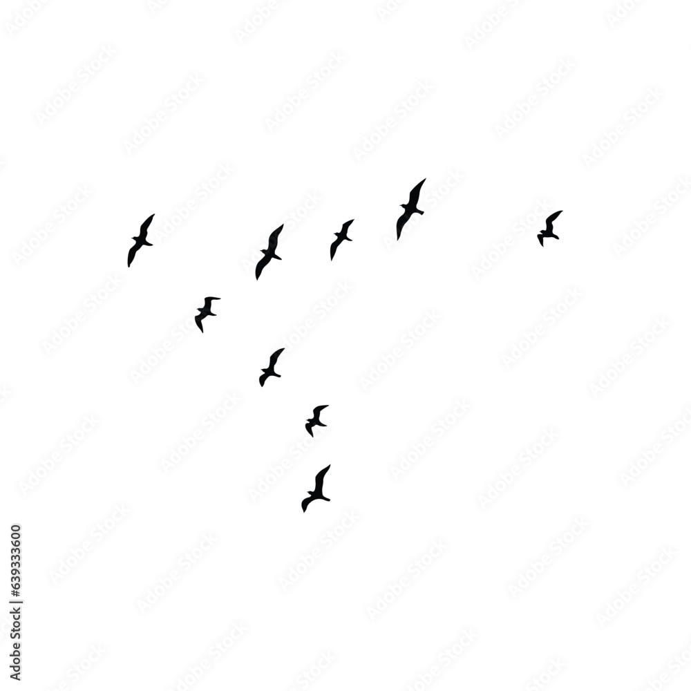 Illustration of silhouette flock of birds flying. formation flying bird in the sky. Illustration of silhouette flock of birds flying. formation flying bird in the sky.