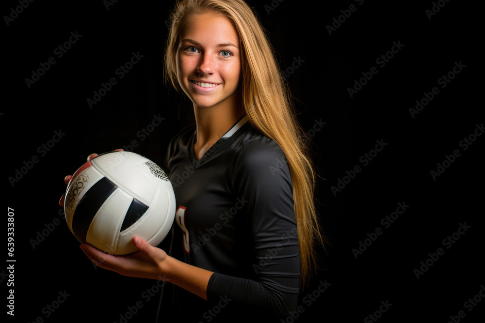 Passionate Female Athlete Enjoying Volleyball Passionate Female Athlete Enjoying Volleyball