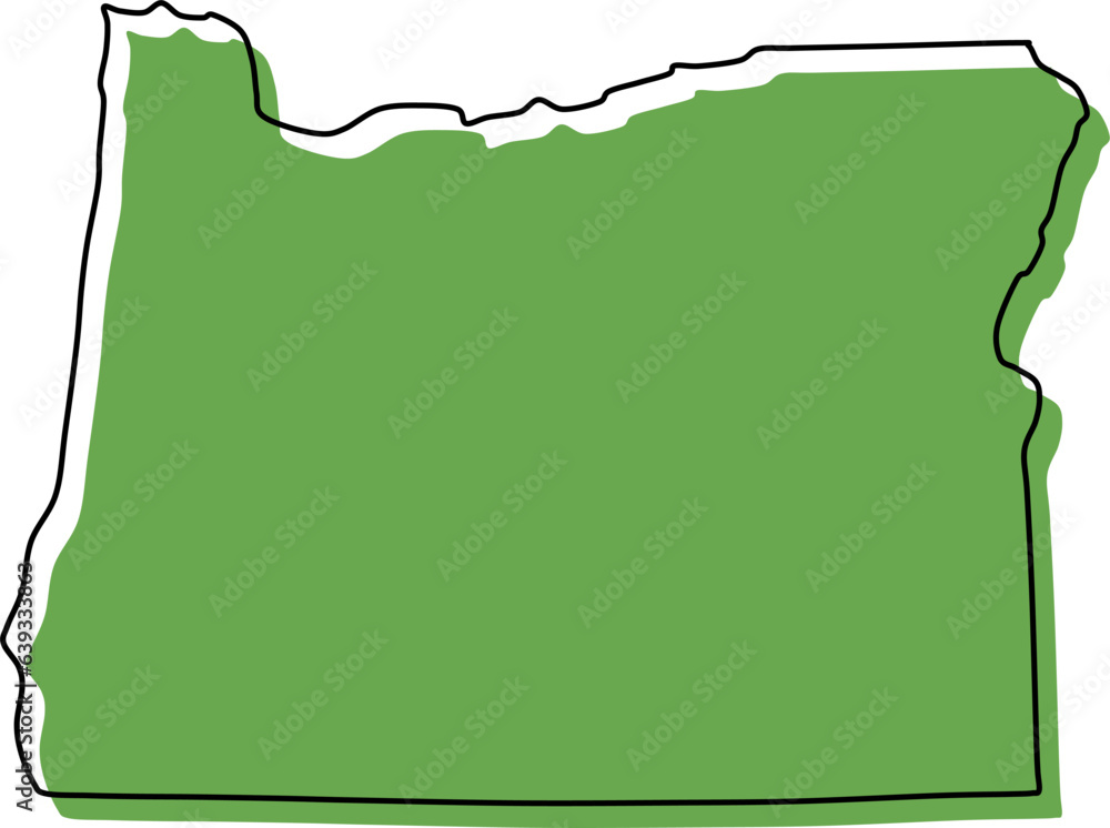 oregon stylized vector map oregon outline oregon stylized vector map oregon outline