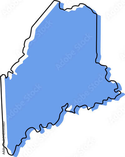 maine stylized vector map layered maine outline