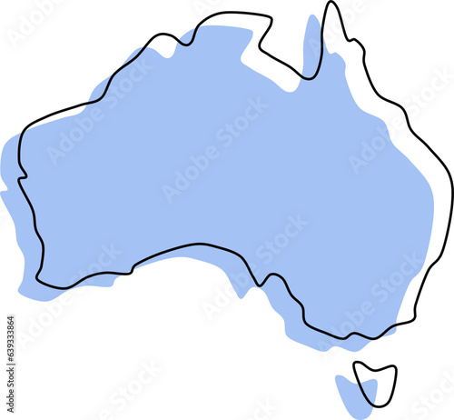 australia outline vector map transparent 