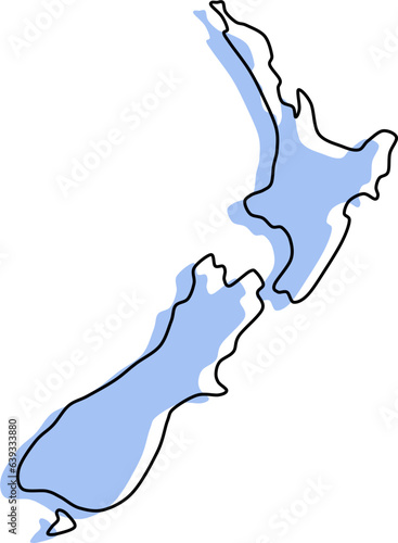new zealand stylized vector map