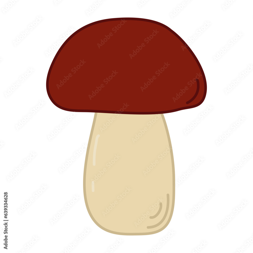 Boletus mushroom or cep, edible mushroom, doodle style flat vector Boletus mushroom or cep, edible mushroom, doodle style flat vector