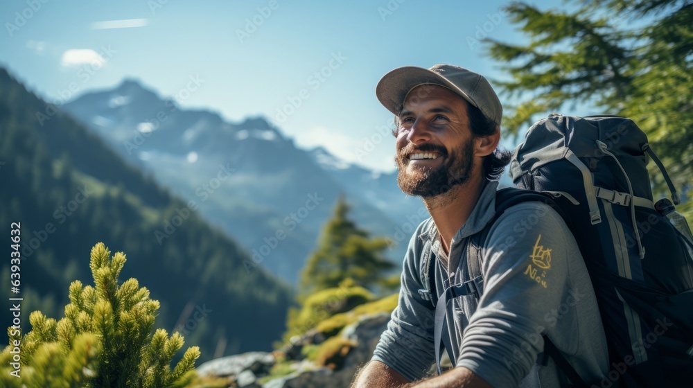 hiker in the mountains hiker in the mountains