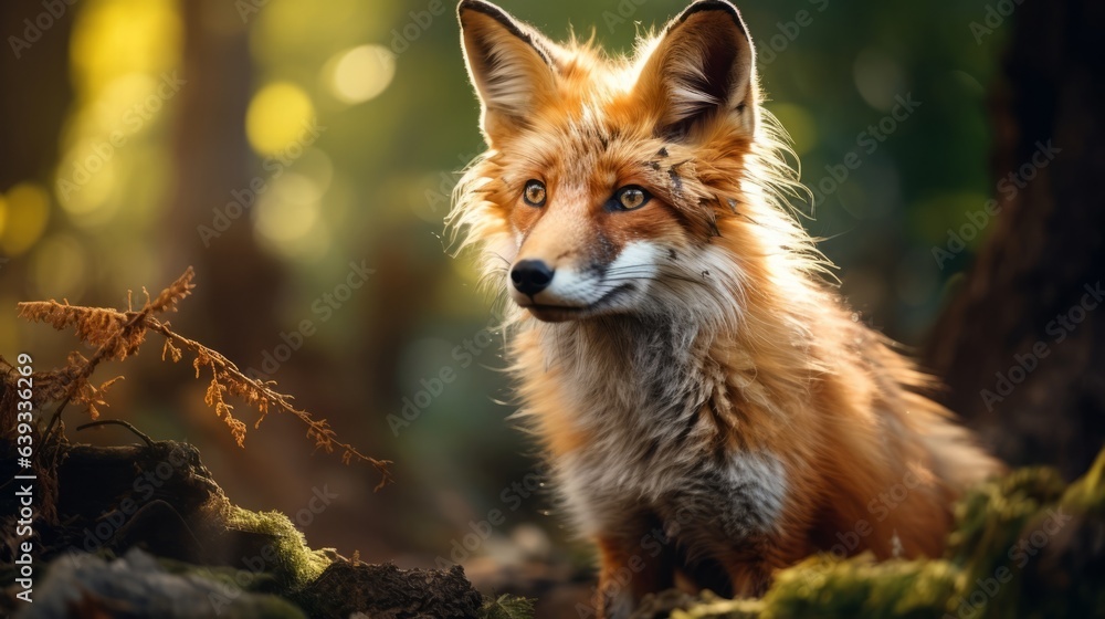 Fototapeta premium red fox in the woods