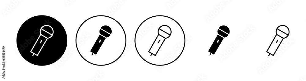 Microphone icon set. karaoke icon vector Microphone icon set. karaoke icon vector
