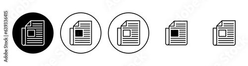 Newspaper icon set. news paper vector sign
