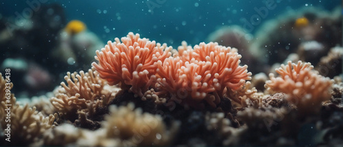 background of underwater colored corals.  Generative AI.