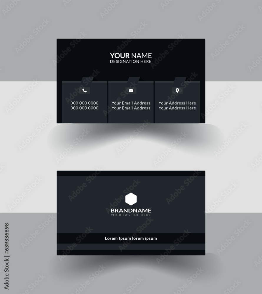 Professional creative business card design.Modern color combination business card.Elegant style mind design for varsetile use.Stylish design for very smart person.Modern well organized design card