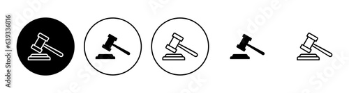 Gavel icon set. judge gavel icon vector. law icon vector. auction hammer