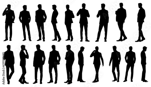 Silhouette of a man in a business suit standing. isolated on white background. eps 10
