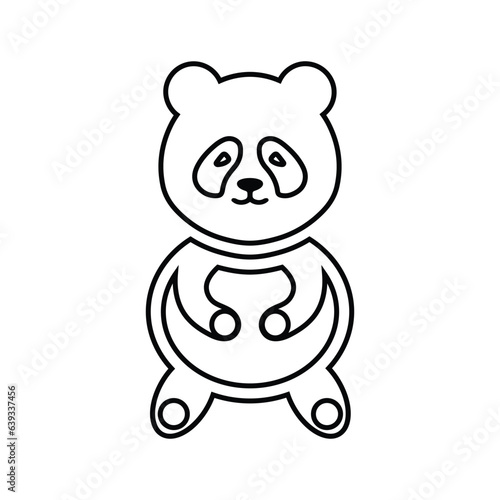 Cute panda outline icon