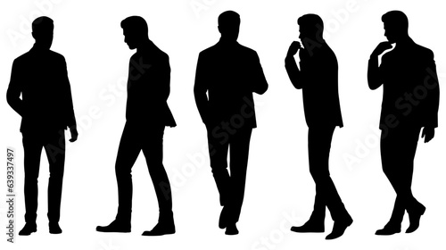 Silhouette of a man in a business suit standing. isolated on white background. eps 10