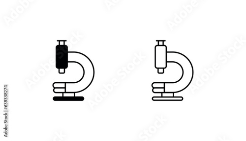 microscope icon design with white background stock illustration