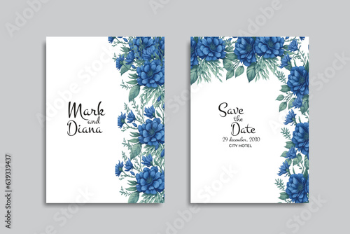 vector floral wedding invitation card design. watercolor flower art wedding invitation template.