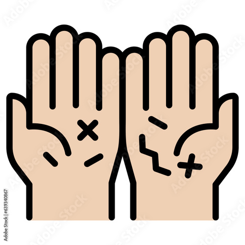 Dirty hands icon