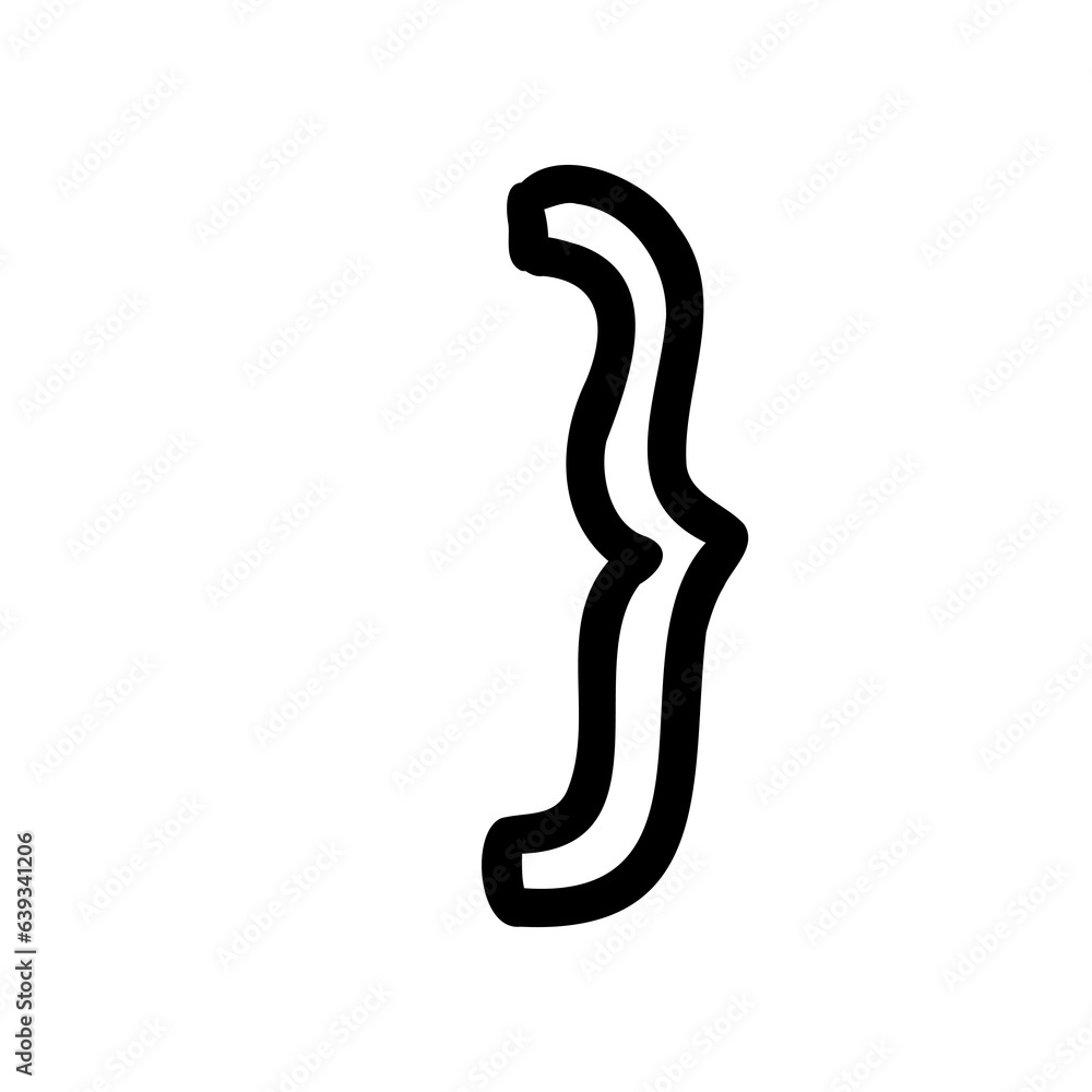 Symbol close right brace outline font in outline bubble style isolated on white background. For typography, font, lettering, logo, alphabet, education, abc, branding, presentation, signboard. Symbol close right brace outline font in outline bubble style isolated on white background. For typography, font, lettering, logo, alphabet, education, abc, branding, presentation, signboard.