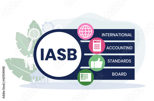 IASB - International Accounting Standards Board acronym business concept. vector illustration concept with keywords and icons. lettering illustration with icons for web banner, flyer, landing page