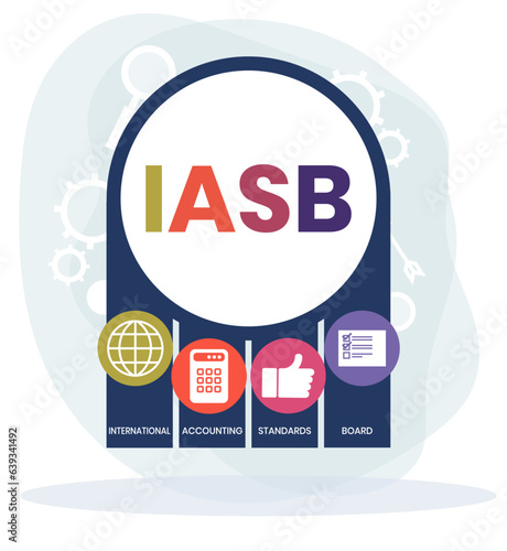 IASB - International Accounting Standards Board acronym business concept. vector illustration concept with keywords and icons. lettering illustration with icons for web banner, flyer, landing page photo