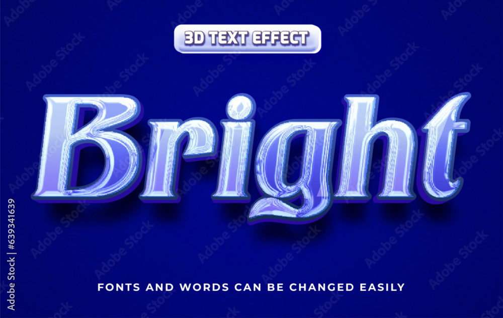 Bright 3d editable text effect style
