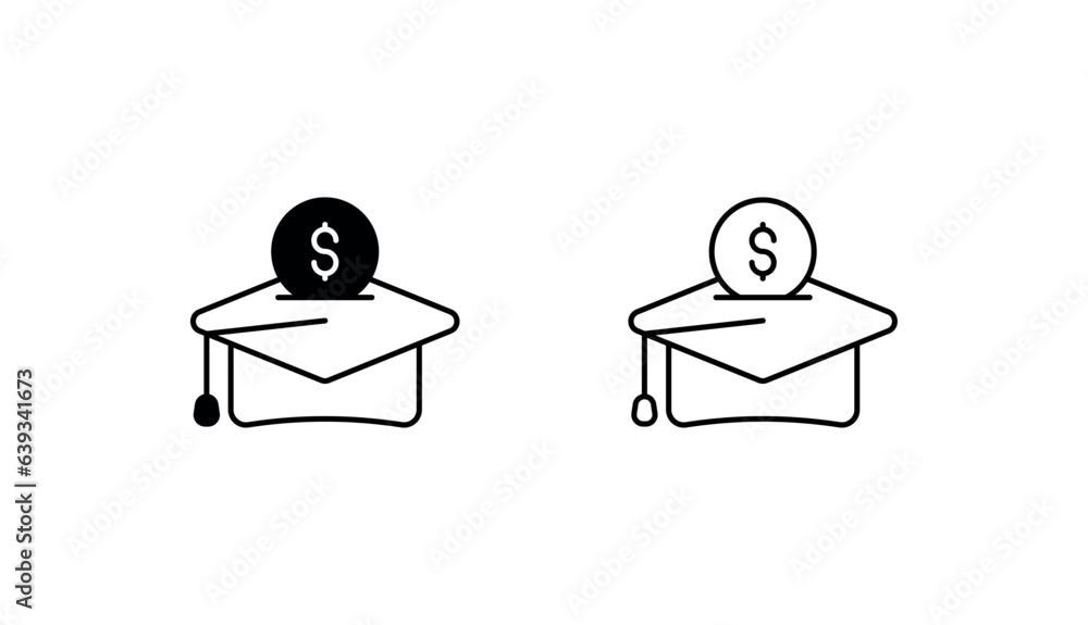 Education Loan icon design with white background stock illustration Education Loan icon design with white background stock illustration