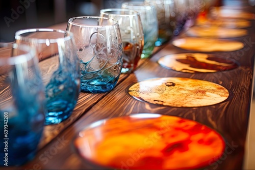 Colorful Epoxy Pour in a Bar Setting for Celebratory Drinks and Dining