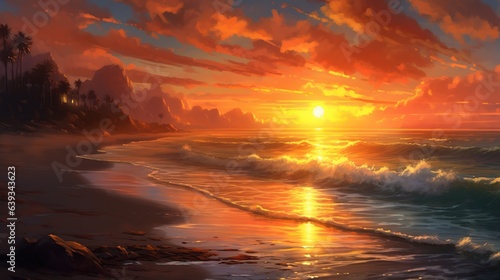 Beautiful sunset over the sea. Nature composition. © andri